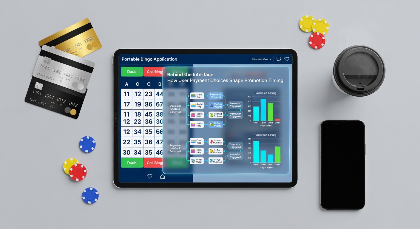Mobile bingo app interface showing payment selection screen with promotion banners