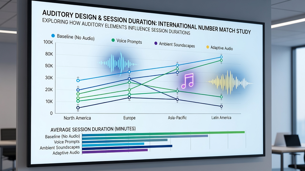 International number matching network interface displaying audio settings and session analytics across multiple regions