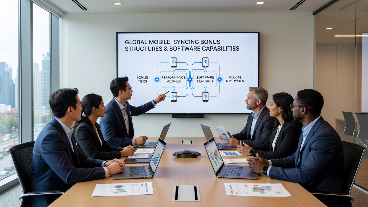 Global map overlay showing mobile bingo network connections and bonus synchronization points across continents