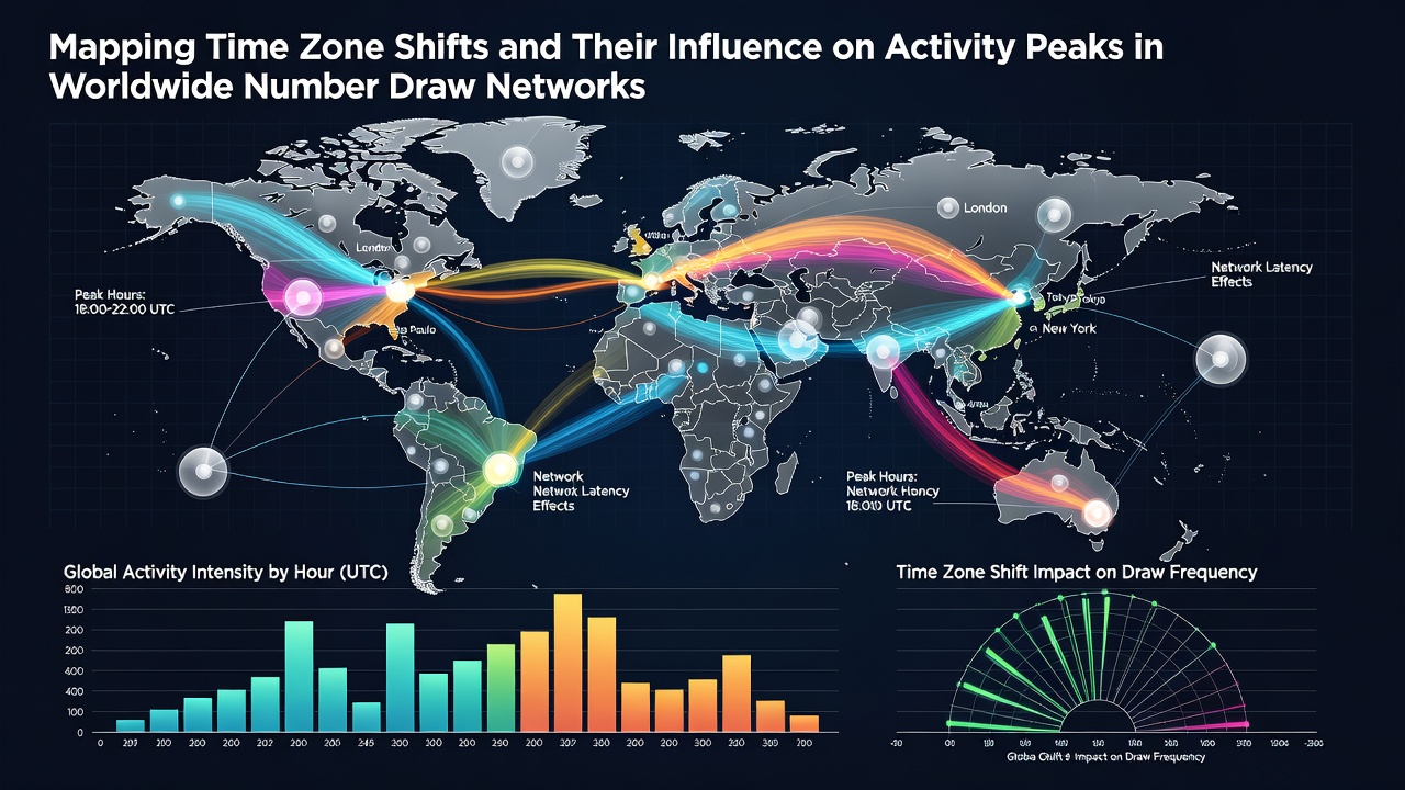 Line graph displaying activity peaks across multiple time zones for number draw participation