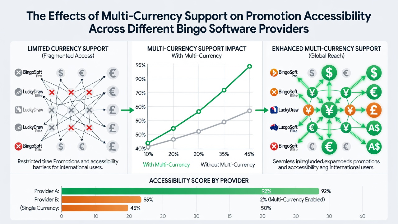 Global map overlay on bingo promotion analytics showing currency accessibility zones