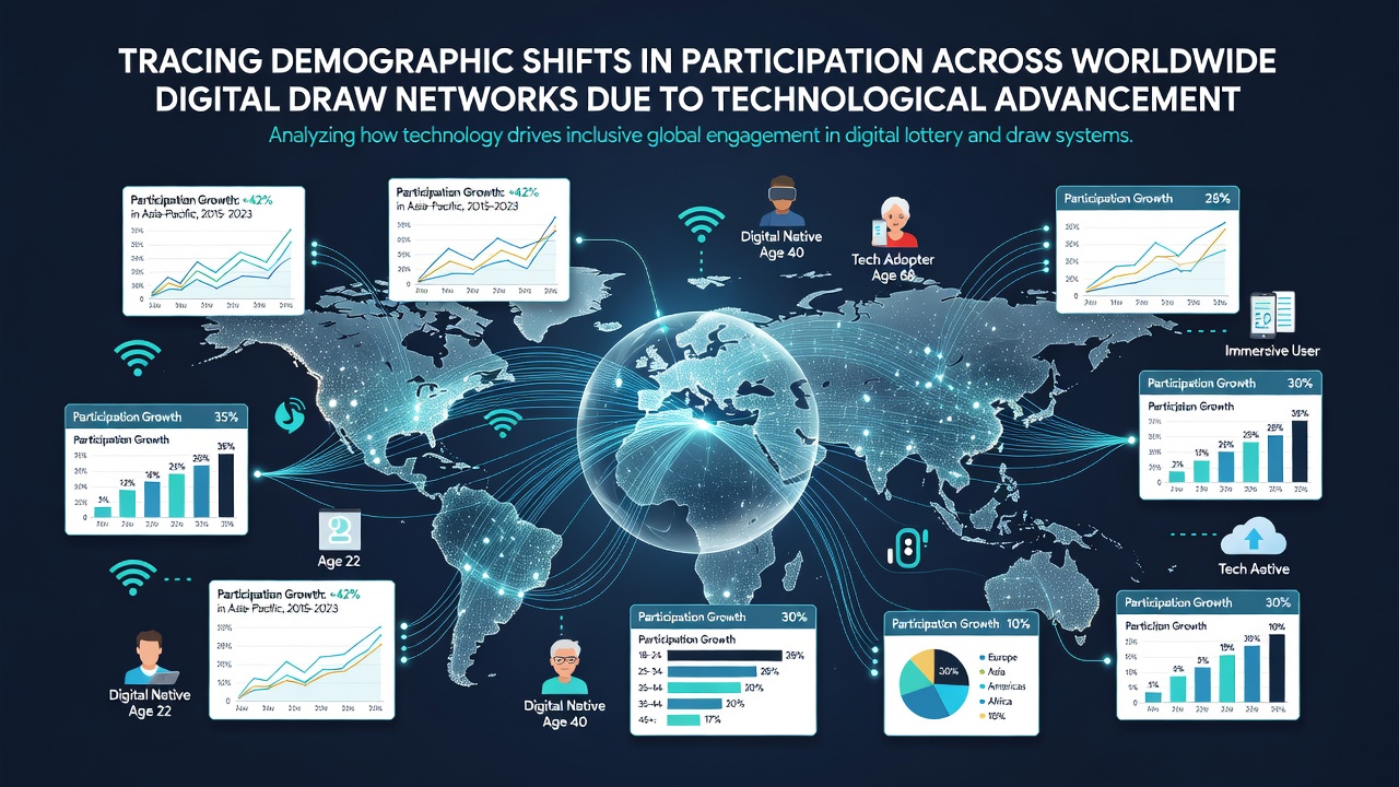 Infographic displaying demographic breakdown of digital draw participants by age group and region in 2026
