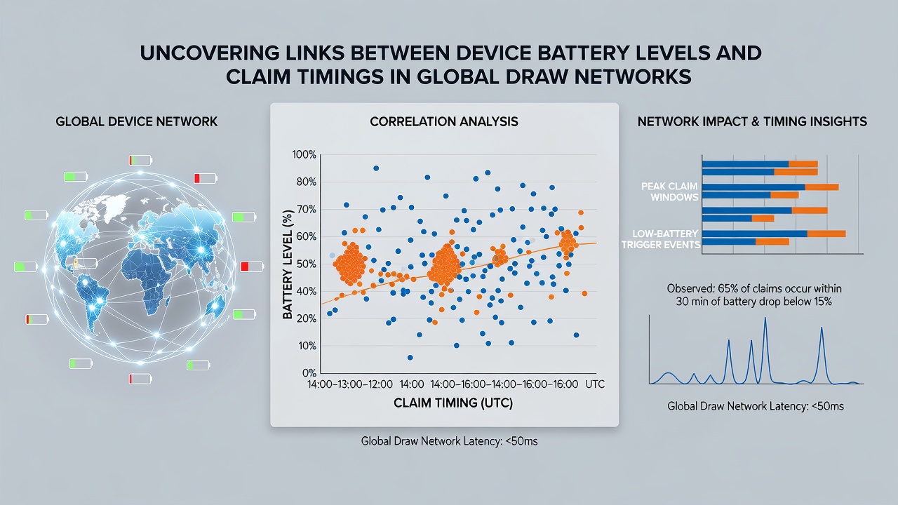 Graph illustrating battery level correlations with claim timing data from international draw networks
