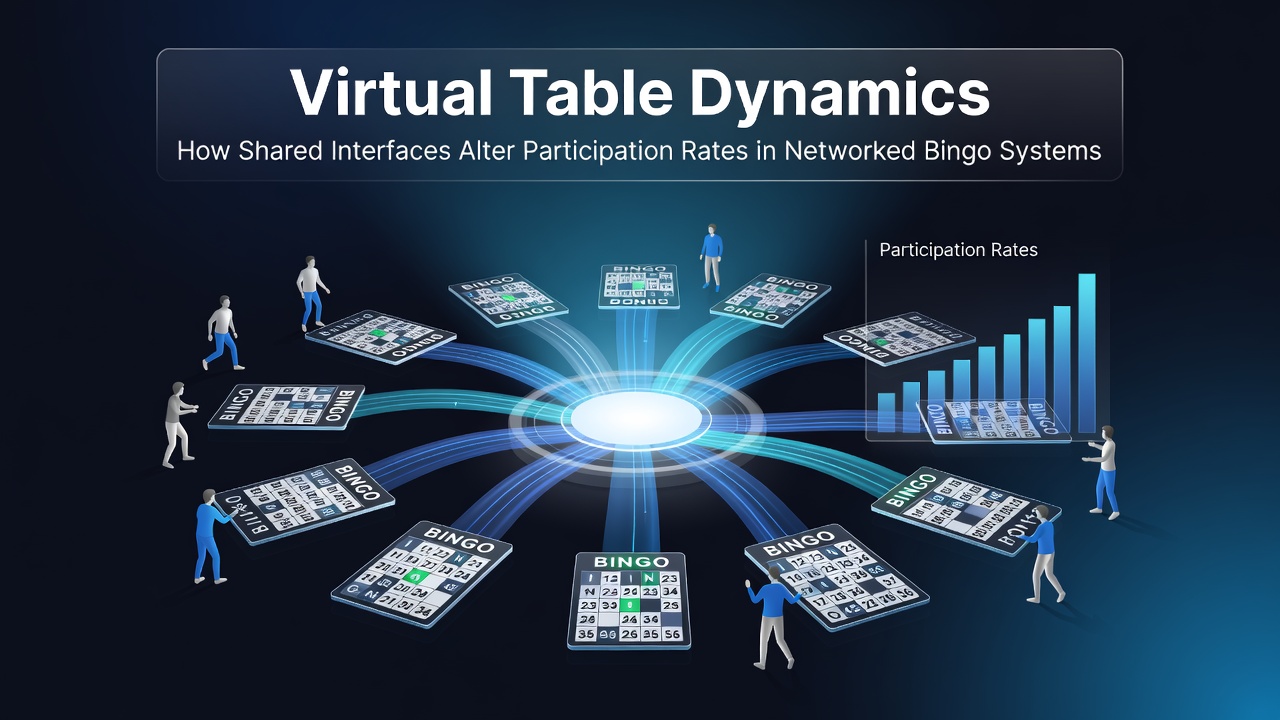 Networked bingo players interacting through shared virtual table interfaces on multiple devices