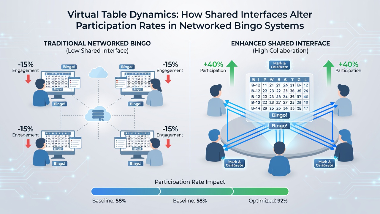 Analytics dashboard displaying participation rate changes after shared interface updates in bingo networks